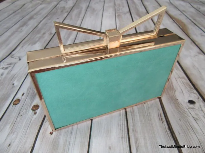 Metallic Bow Box Clutch