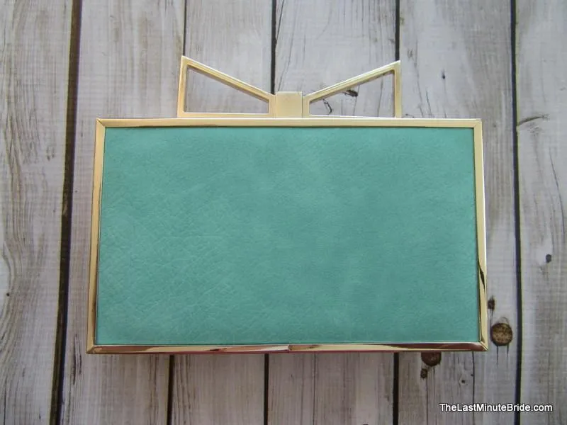 Metallic Bow Box Clutch