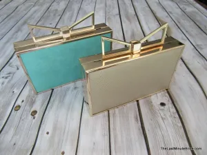 Metallic Bow Box Clutch