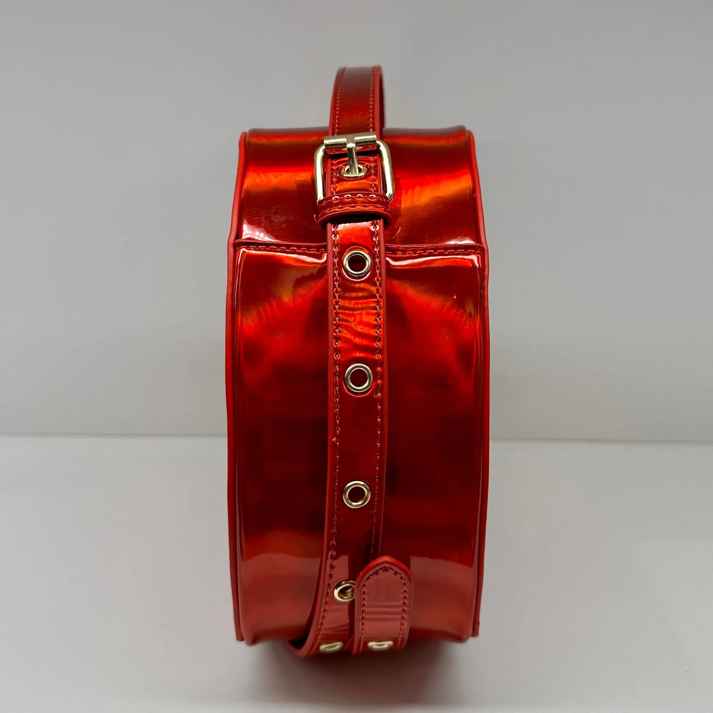 Metallic Red Heart Convertible Shoulder Bag