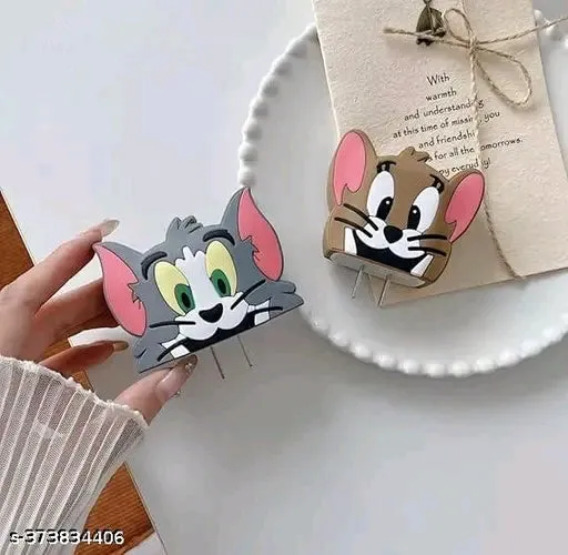 Micvir Charger Cover for iPhone 18W-20W Charger, 3D Cartoon Design Tom Grey, SpiralMicvir 3D Cartoon Tom Grey Spiral Charger Cover for iPhone 18W-20W Charger &amp; Cable Protector