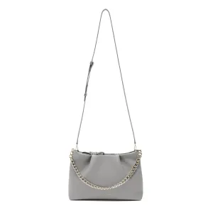 Midi Richmond Leather Crossbody Bag, Grey