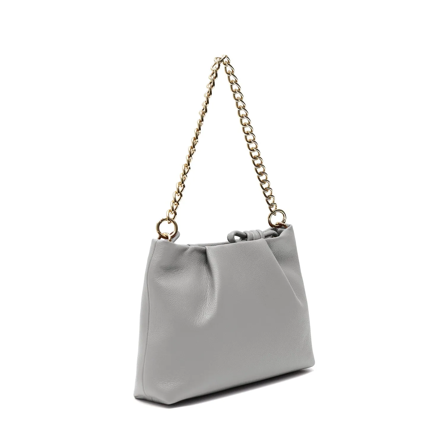 Midi Richmond Leather Crossbody Bag, Grey