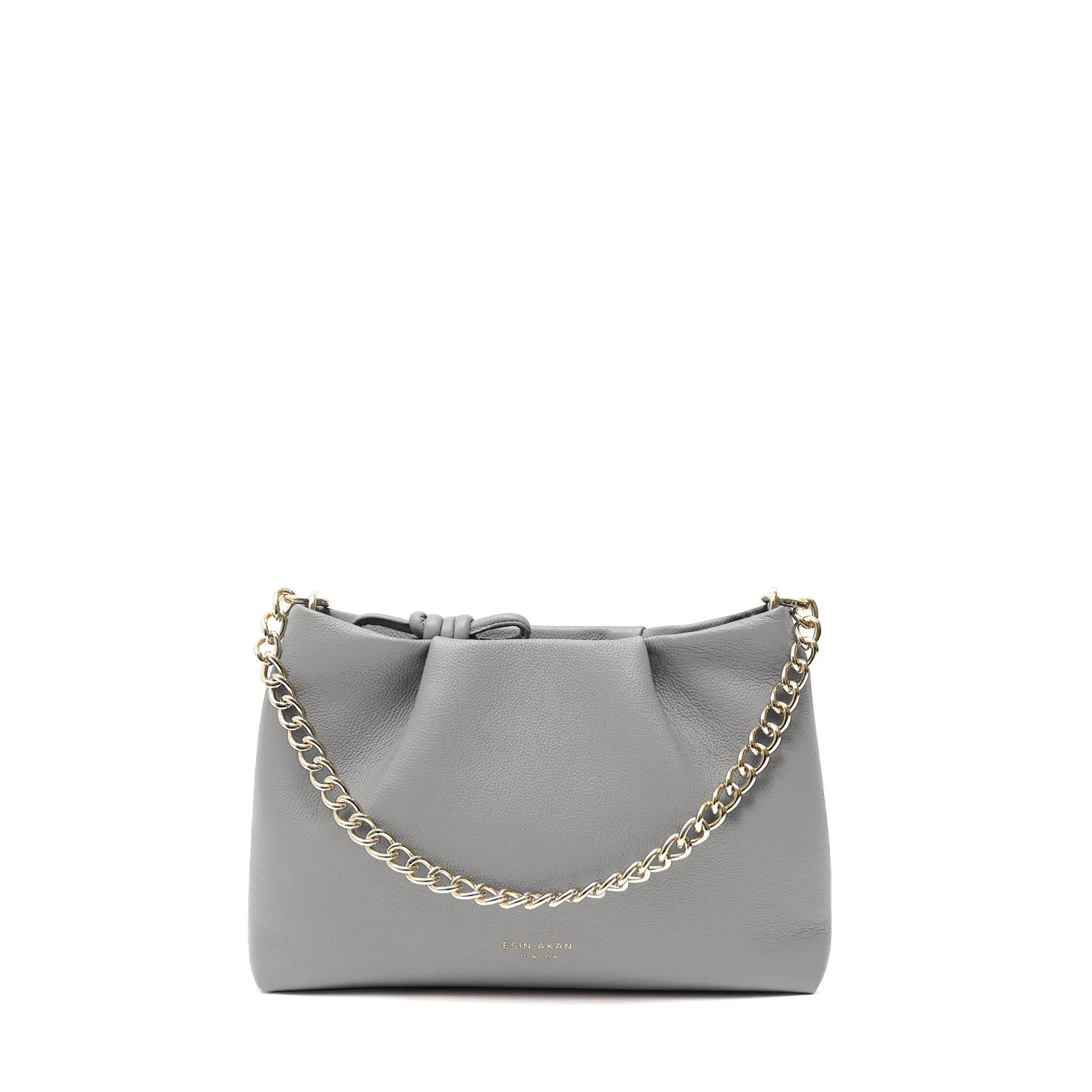 Midi Richmond Leather Crossbody Bag, Grey