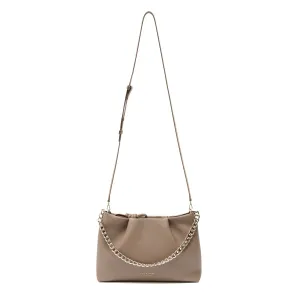 Midi Richmond Leather Crossbody Bag, Oatmilk