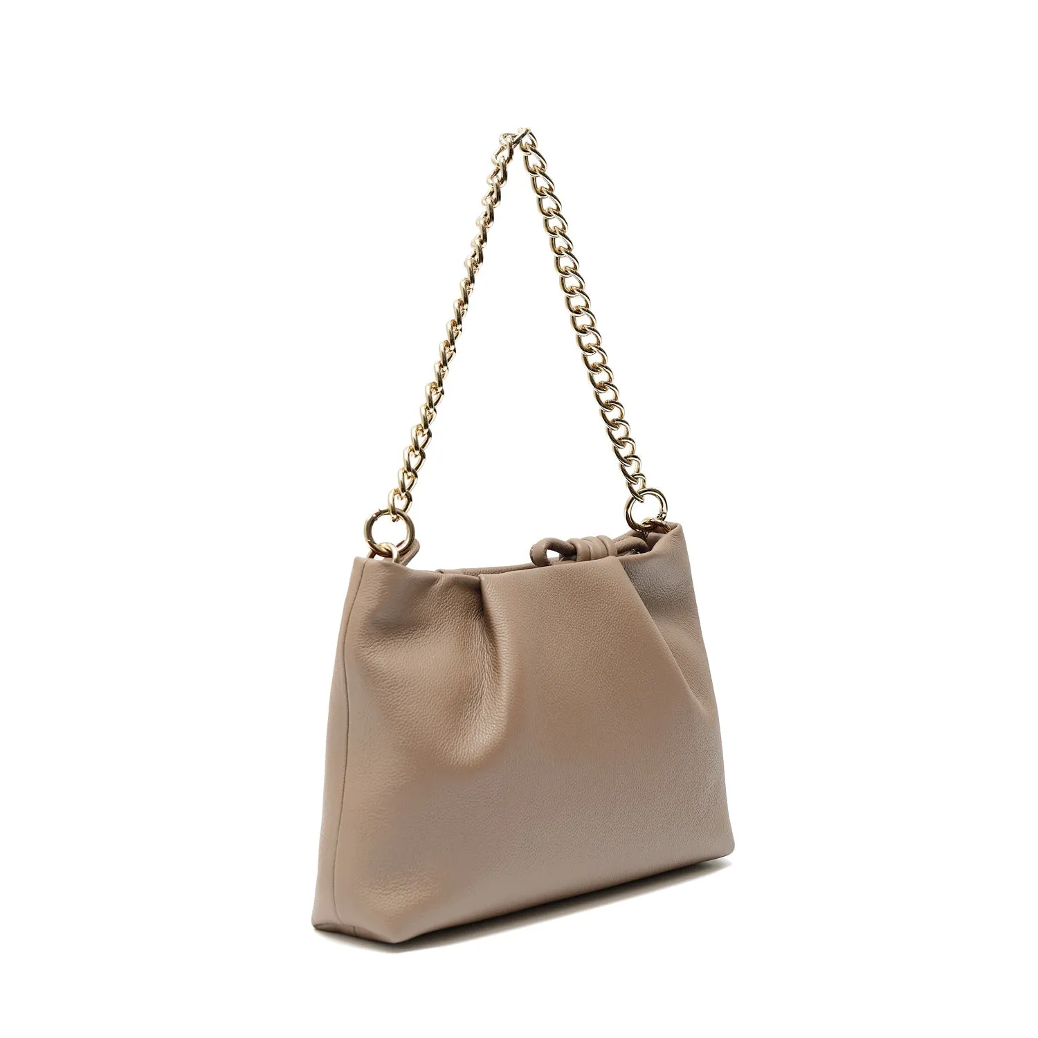 Midi Richmond Leather Crossbody Bag, Oatmilk