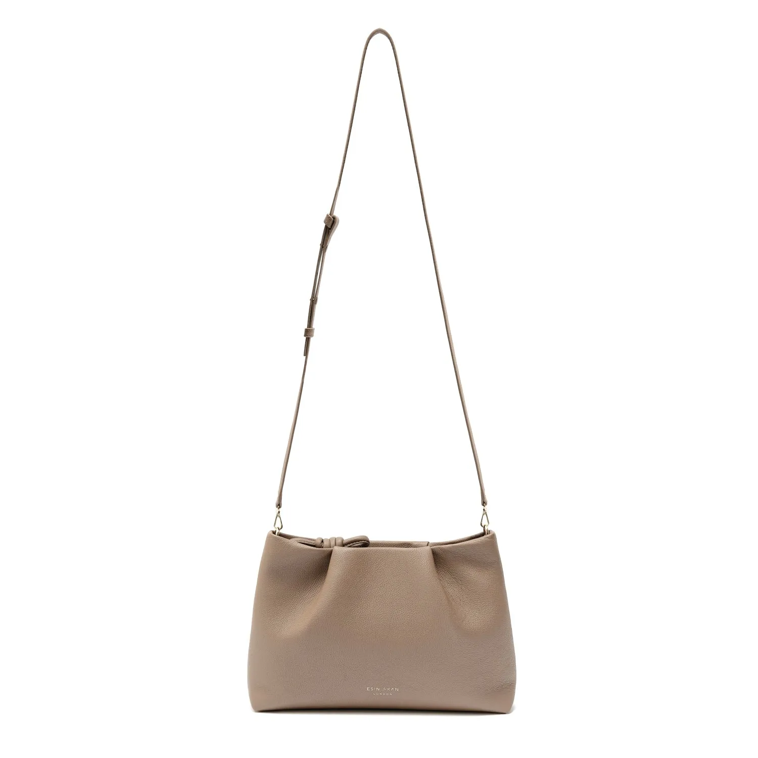Midi Richmond Leather Crossbody Bag, Oatmilk
