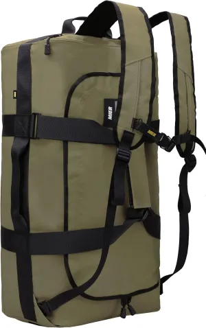 MIER Sports Bag Men's Waterproof Travel Bag Large Heavy Duty Convertible Sports Backpack with Backpack Straps and Shoe Compartment for Gym, Sports, Travel, Duffle Bag, 60L/90L, Green, 90 L