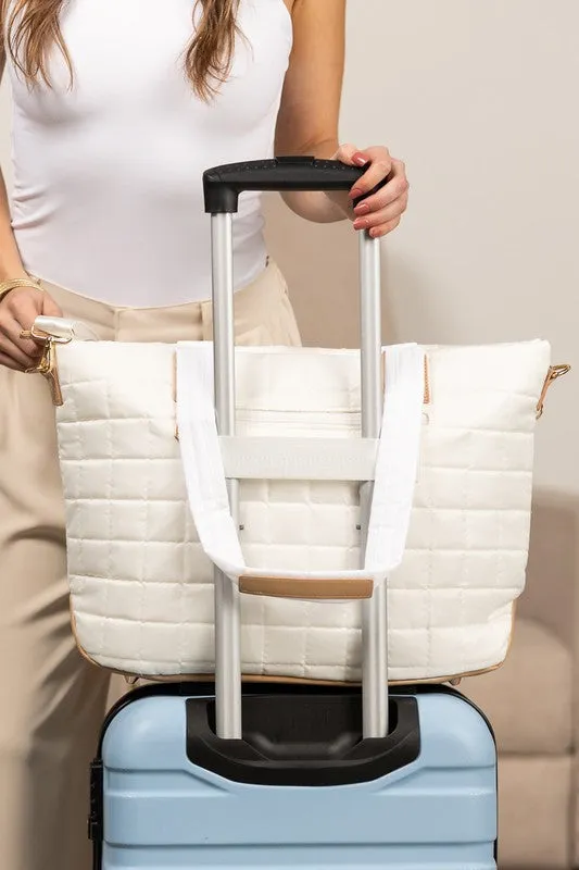 Mila Quilted Traveler Tote with Mini Clutch