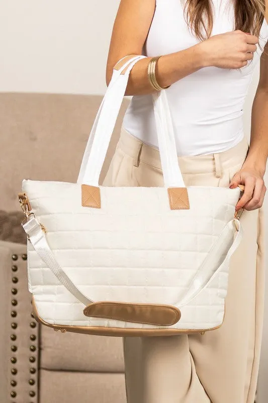 Mila Quilted Traveler Tote with Mini Clutch