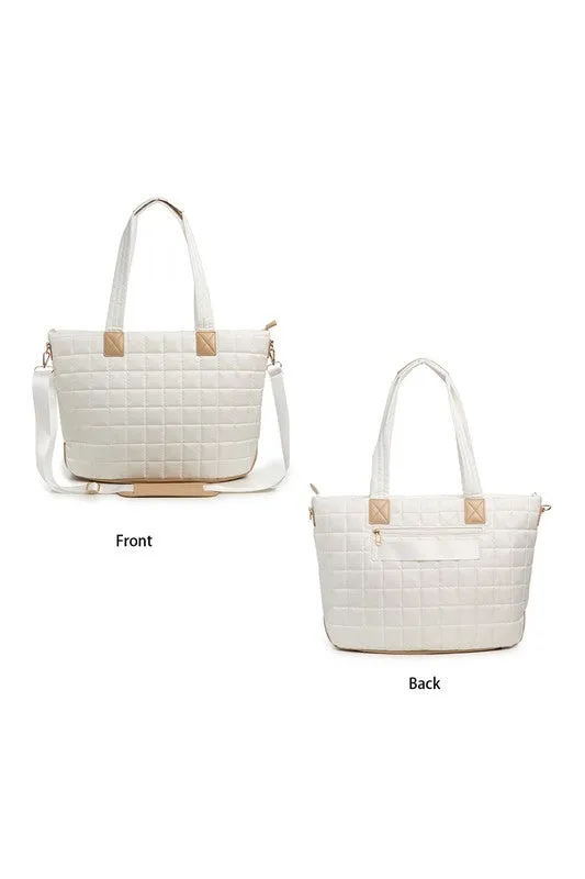 Mila Quilted Traveler Tote with Mini Clutch