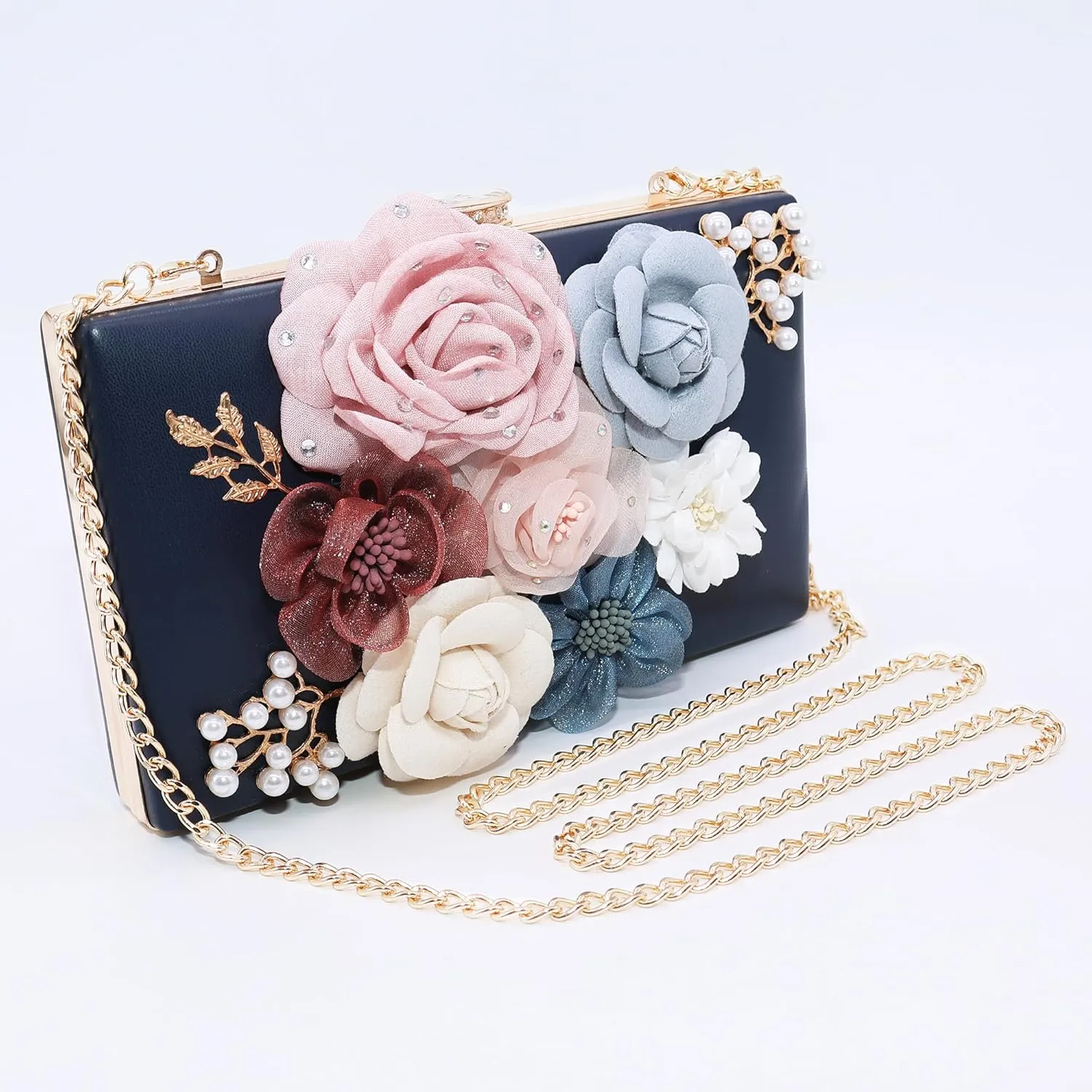 Milisente Evening Bag for Women, Flower Wedding Evening Clutch Purse Bride Floral Clutch Bag