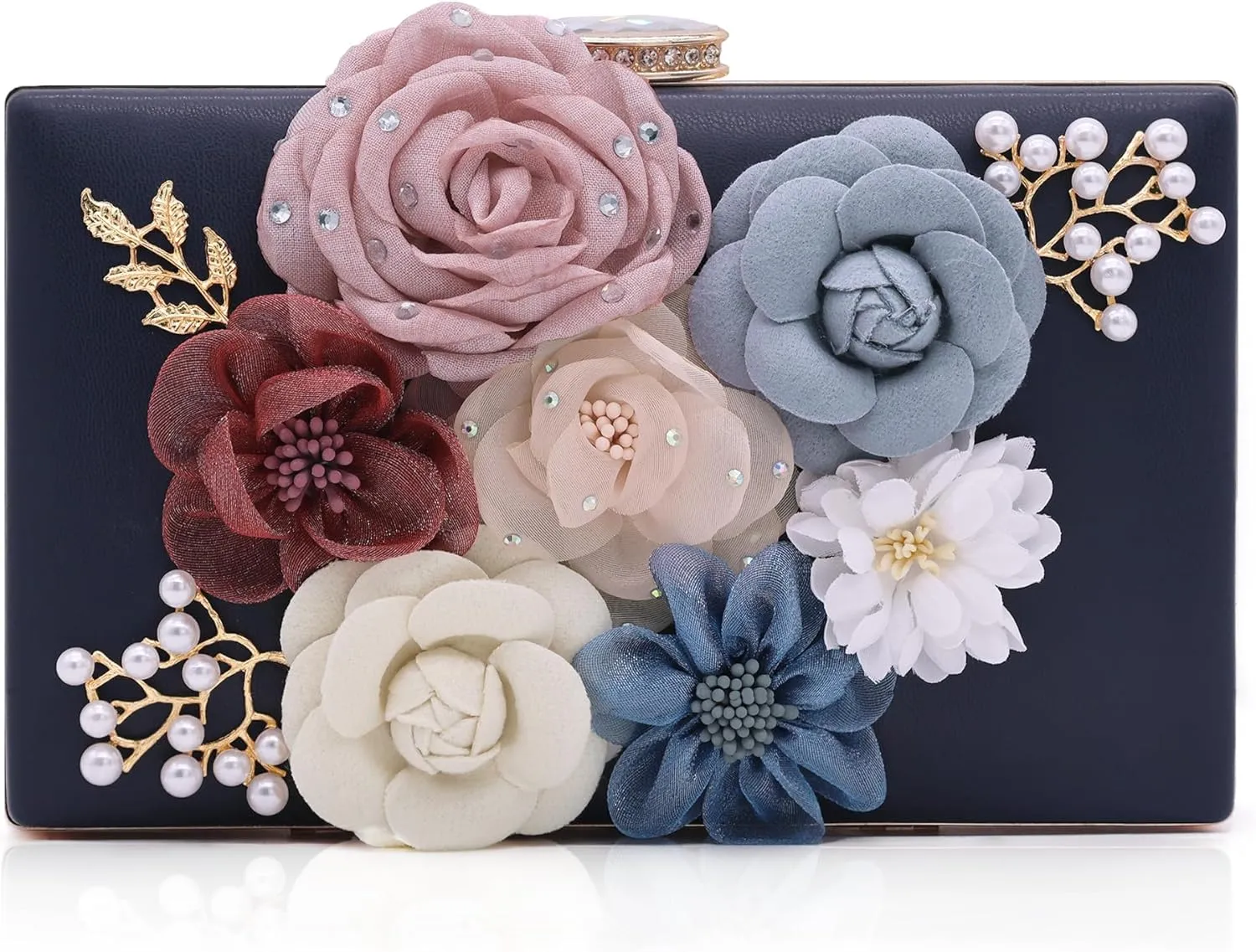 Milisente Evening Bag for Women, Flower Wedding Evening Clutch Purse Bride Floral Clutch Bag