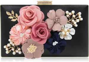 Milisente Evening Bag for Women, Flower Wedding Evening Clutch Purse Bride Floral Clutch Bag