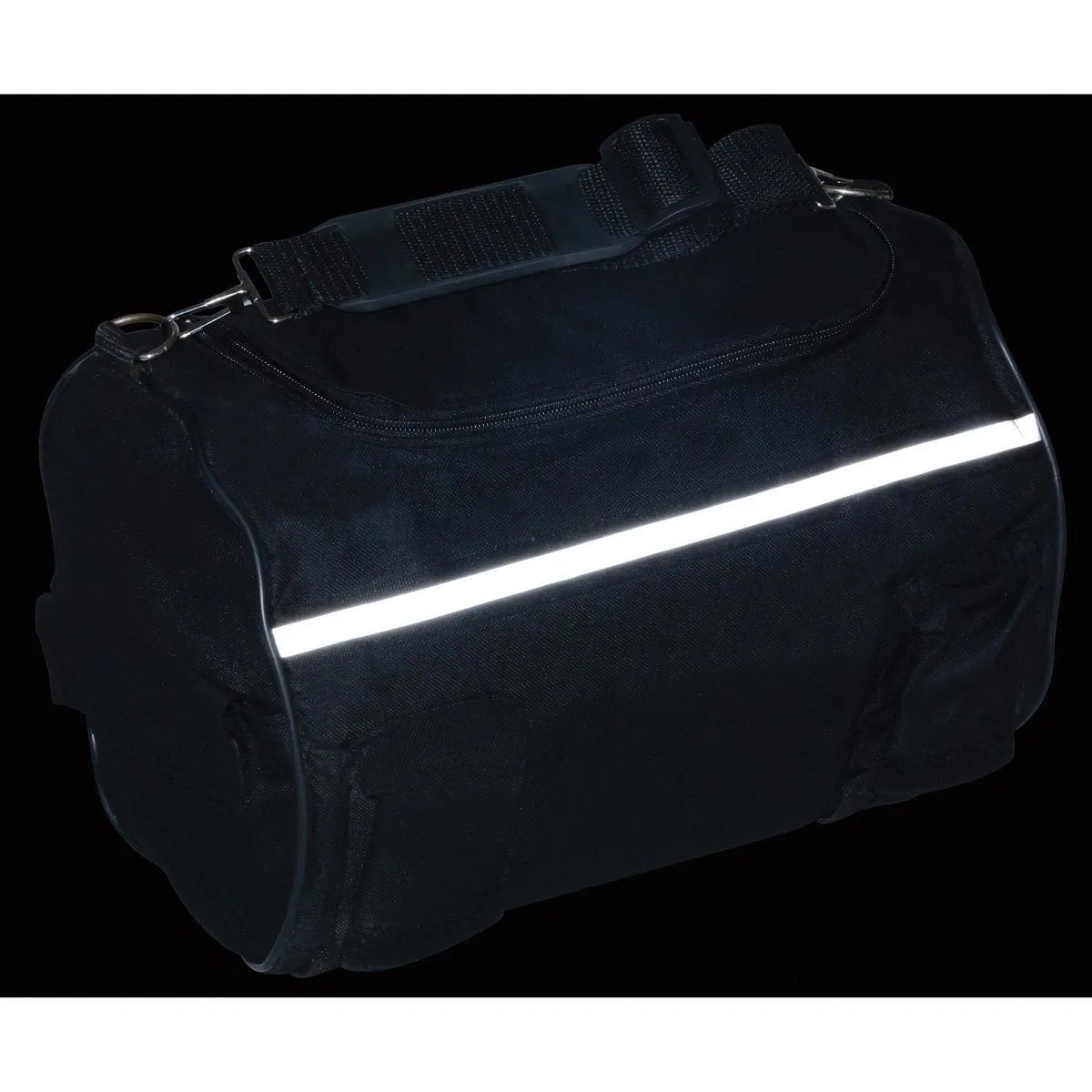 Milwaukee Leather SH608 Medium Black Textile Motorcycle Roll Bag with Reflective Material