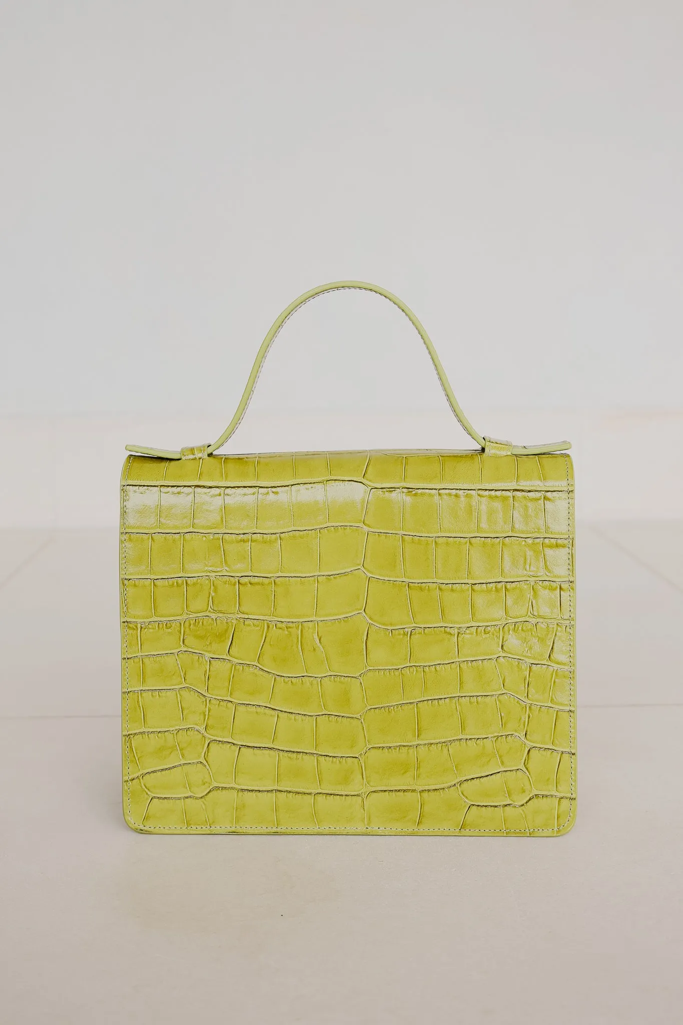 Mini Briefcase | Lime Croco
