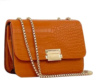 Mini Crocodile Pattern Shoulder Bags for Women with Chain Strap,Small Purses for Women with Flap Closure