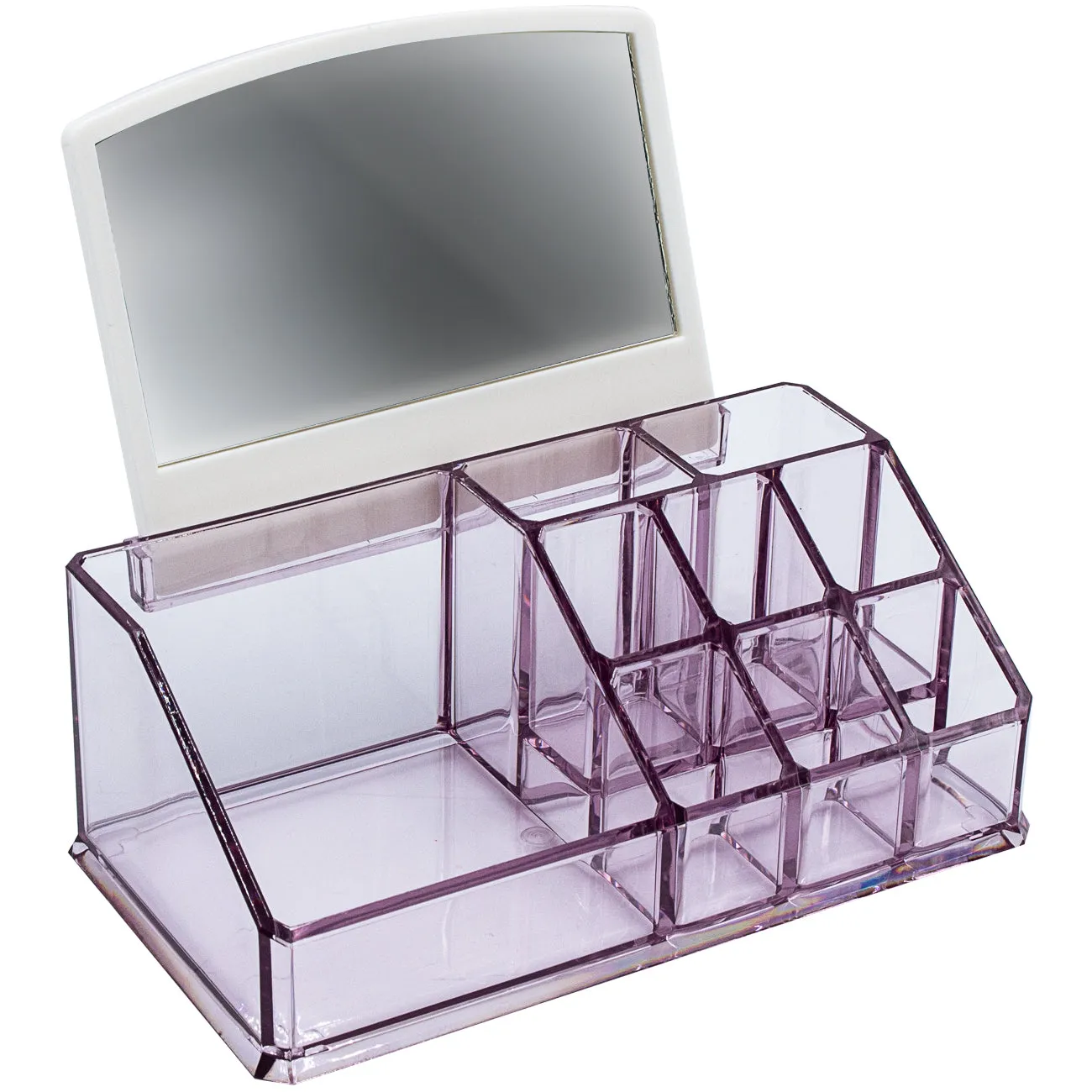 Mini Makeup Organizer with Mirror - Purple