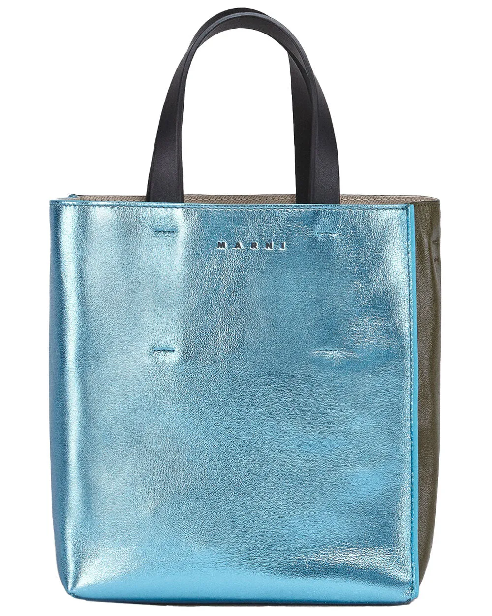 Mini Museo Bag in Metallic Blue