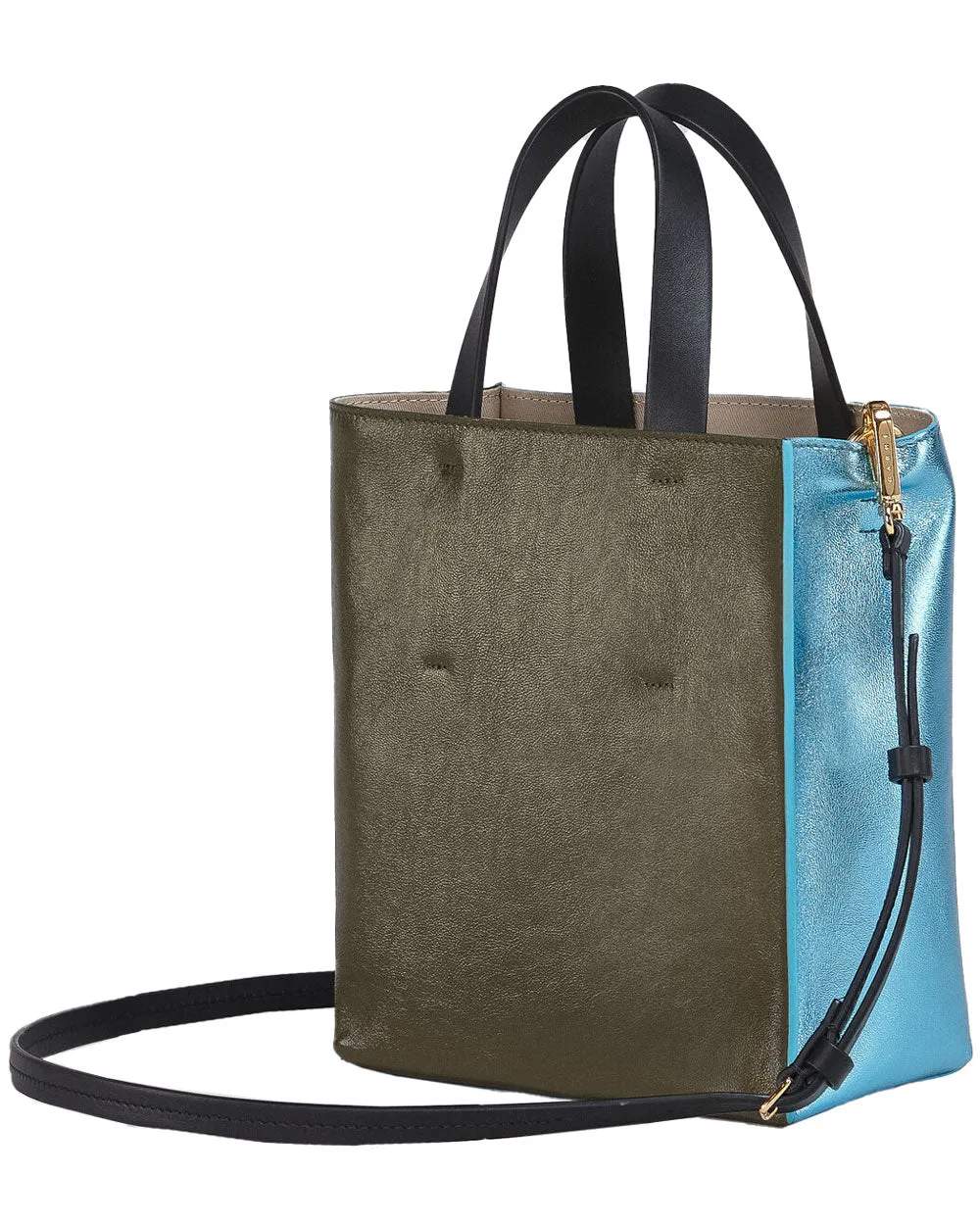 Mini Museo Bag in Metallic Blue
