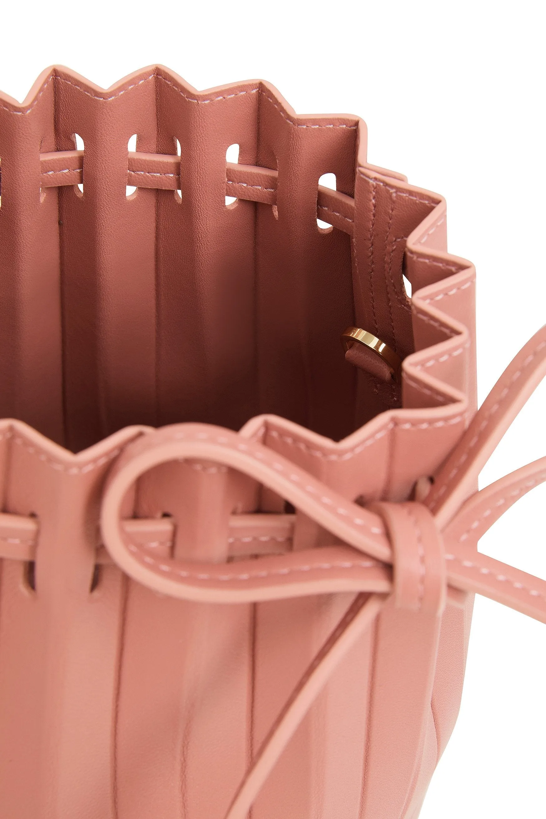 Mini Pleated Bucket Bag - Blush
