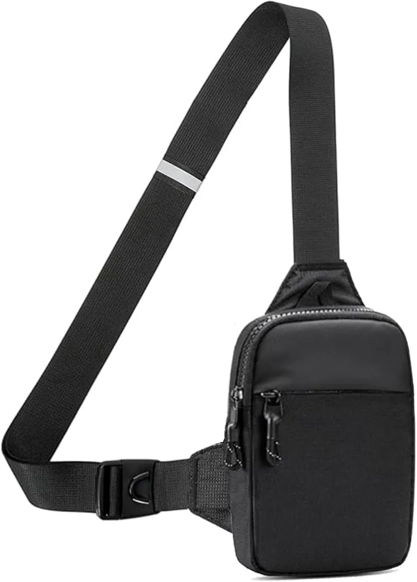 Mini Sling Bag for Men and Women, Small Anti Theft Crossbody Sling Backpack Fanny Pack Chest Bag for Travel Sport Running Hiking (Black Mini Sling Bag for Men and Women)