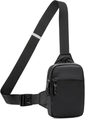 Mini Sling Bag for Men and Women, Small Anti Theft Crossbody Sling Backpack Fanny Pack Chest Bag for Travel Sport Running Hiking (Black Mini Sling Bag for Men and Women)