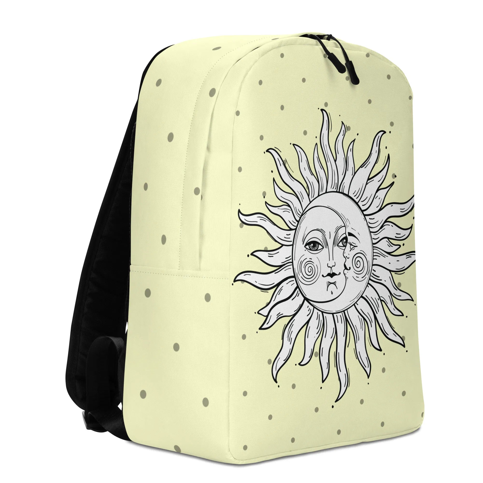 Minimalist Backpack Celestial Moon, Sun and Polka dots