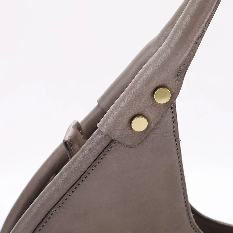 Minimalist Vegetable Tanned Cowhide Leather Underarm Bag