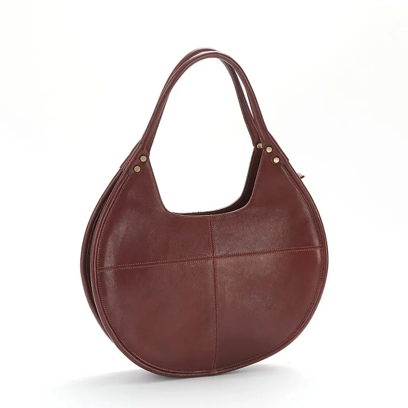 Minimalist Vegetable Tanned Cowhide Leather Underarm Bag