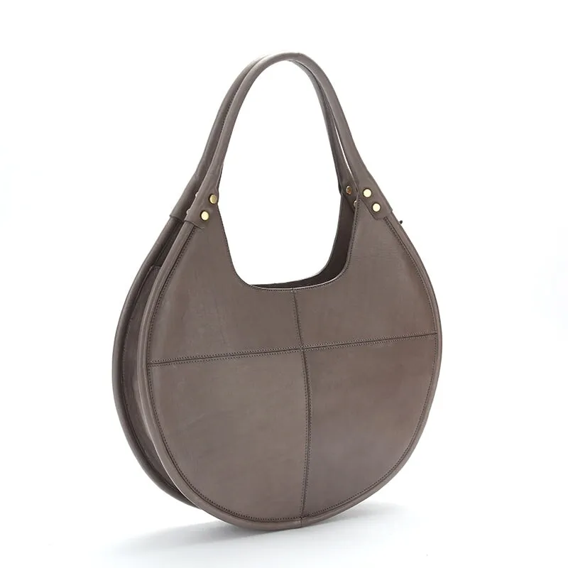 Minimalist Vegetable Tanned Cowhide Leather Underarm Bag