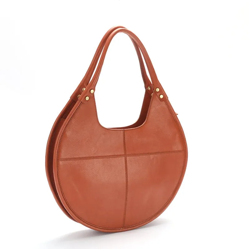 Minimalist Vegetable Tanned Cowhide Leather Underarm Bag