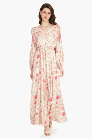 Misty Rose Butterfly Cold Shoulder Dress