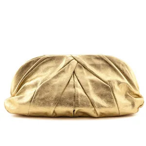 Miu Miu Metallic Gold Soft Calfskin Oversized Clutch