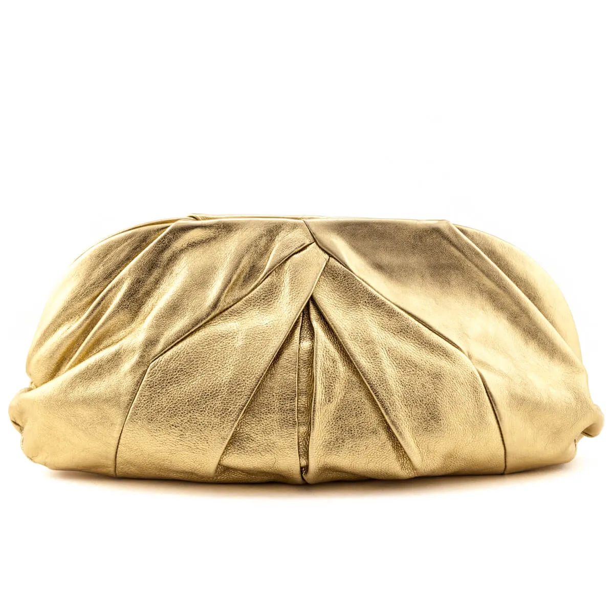 Miu Miu Metallic Gold Soft Calfskin Oversized Clutch