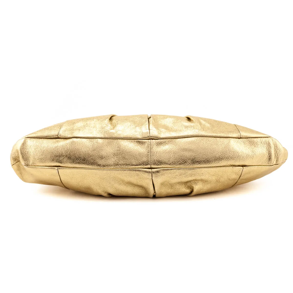 Miu Miu Metallic Gold Soft Calfskin Oversized Clutch