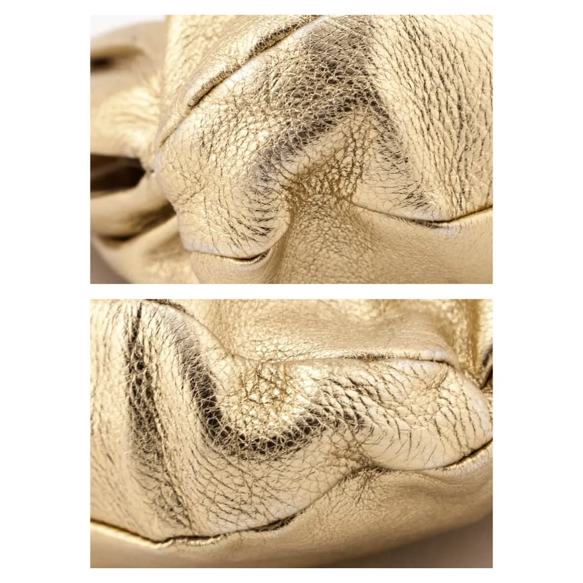 Miu Miu Metallic Gold Soft Calfskin Oversized Clutch