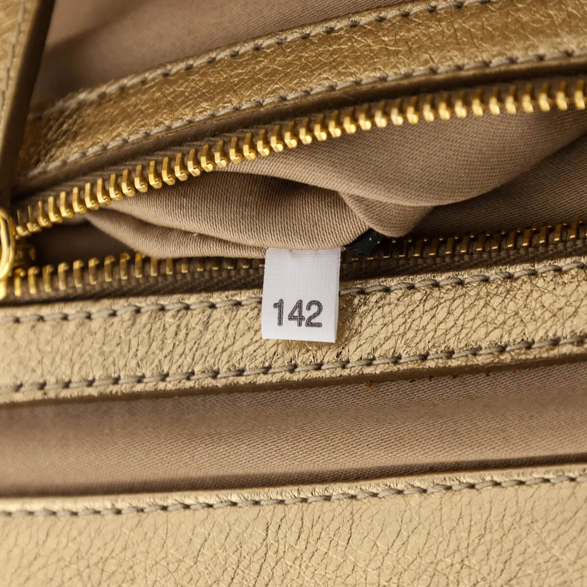 Miu Miu Metallic Gold Soft Calfskin Oversized Clutch