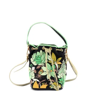 Mon Tresor Bucket Bag Embroidered Canvas Mini