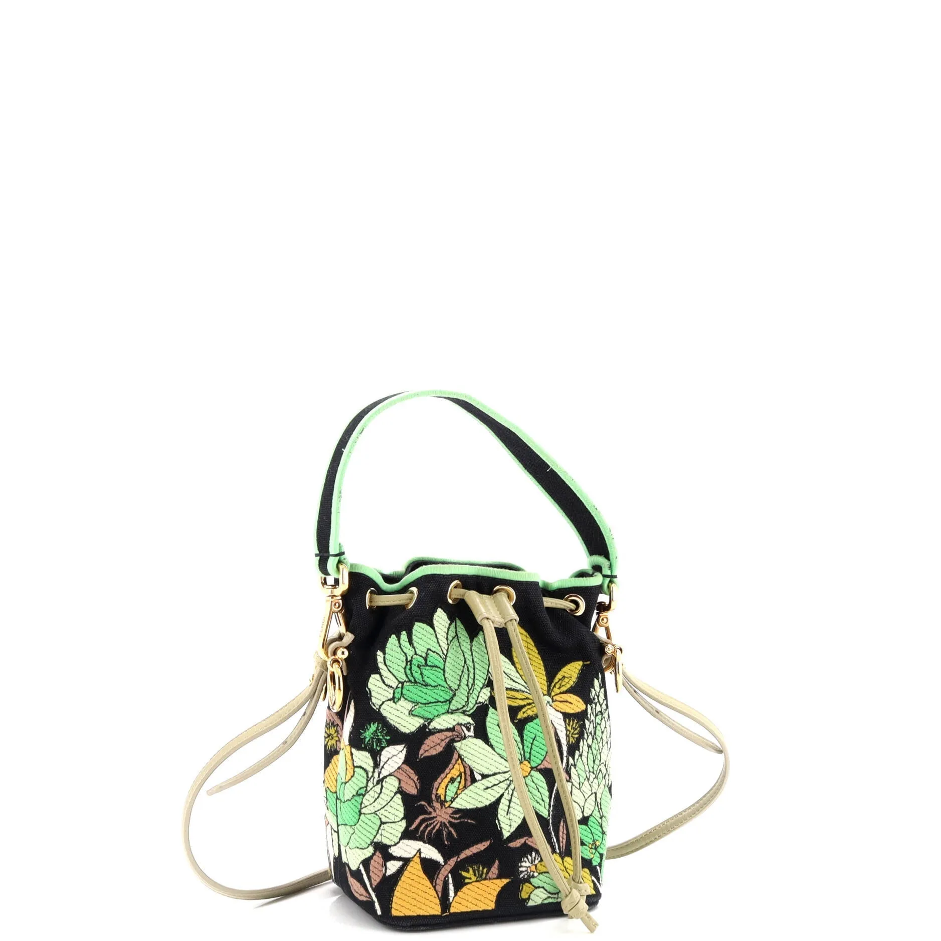 Mon Tresor Bucket Bag Embroidered Canvas Mini