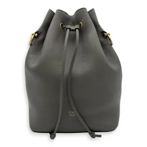 Mon Tresor Bucket Bag Grey in Calfskin, Gold hardware