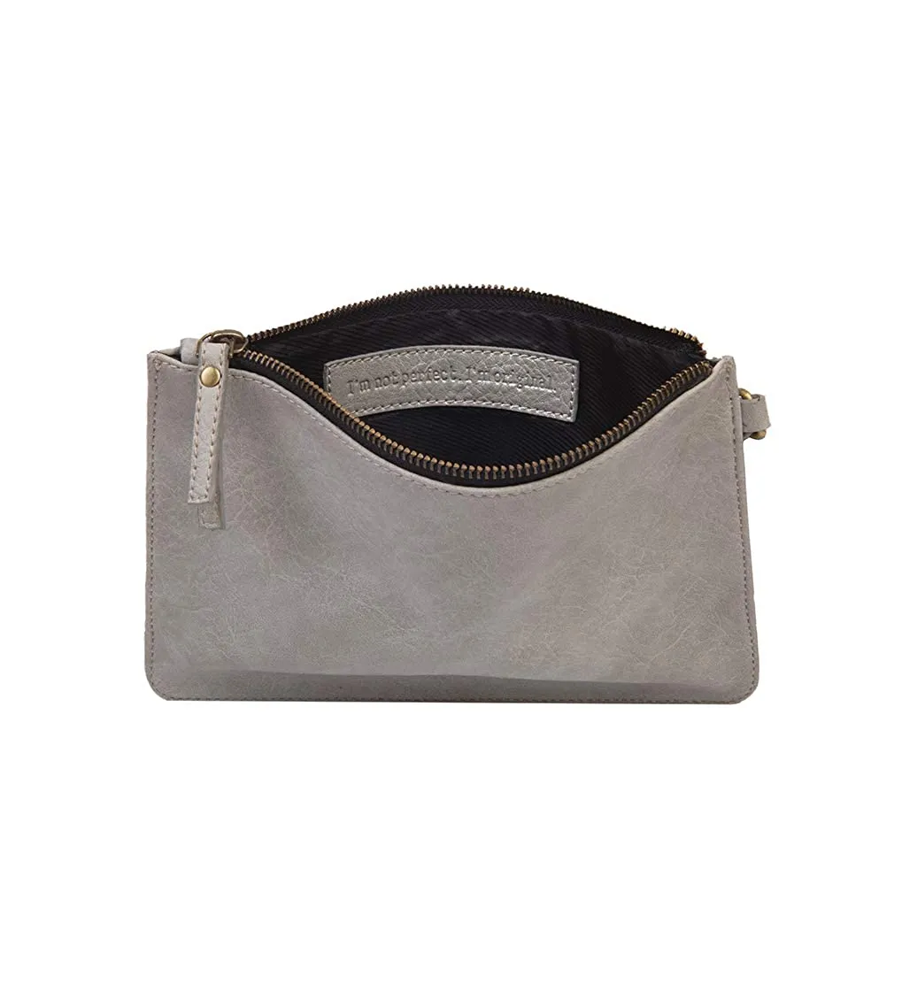 Mona B Lucy Vegan Leather Silver Women's hand bag