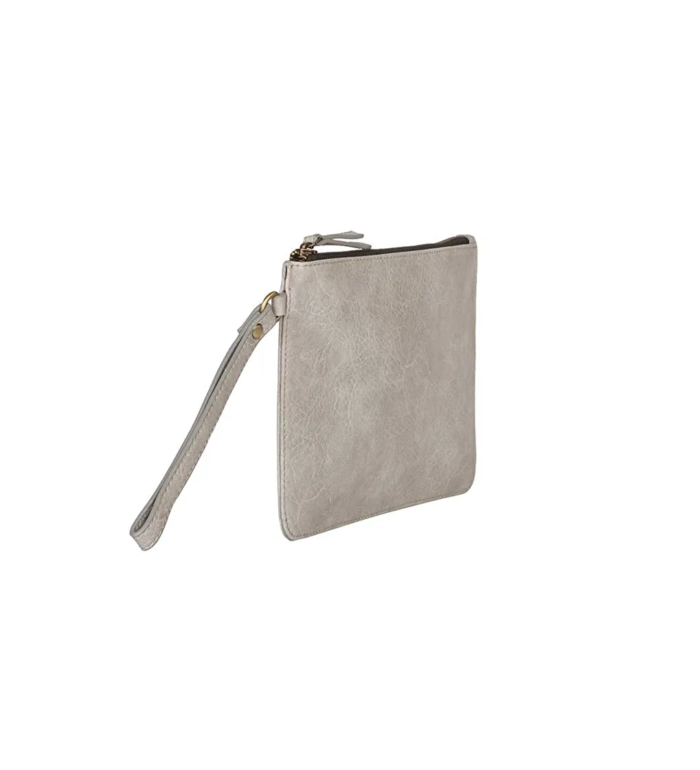 Mona B Lucy Vegan Leather Silver Women's hand bag