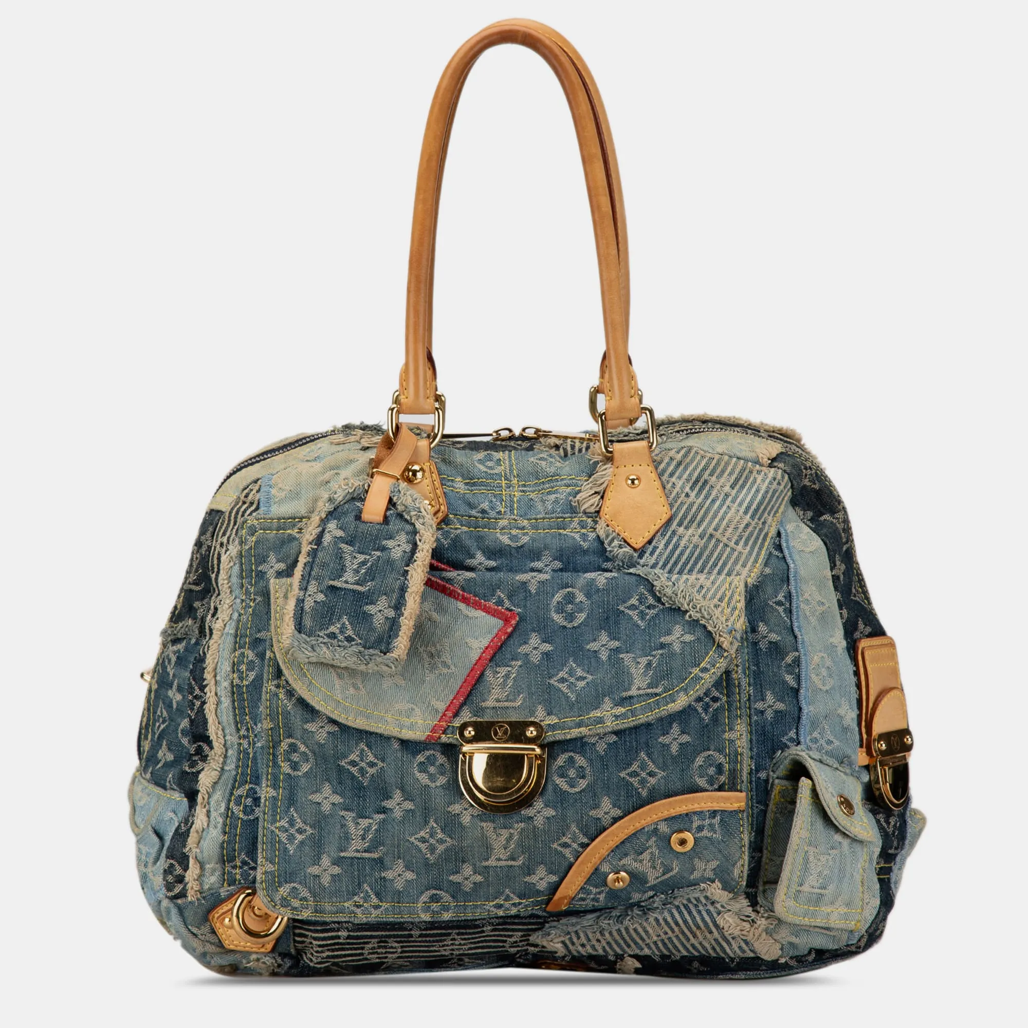 Monogram Denim Patchwork Bowly Bag