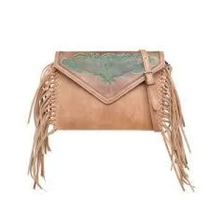 Montana West Genuine Leather Clutch/Crossbody - Brown