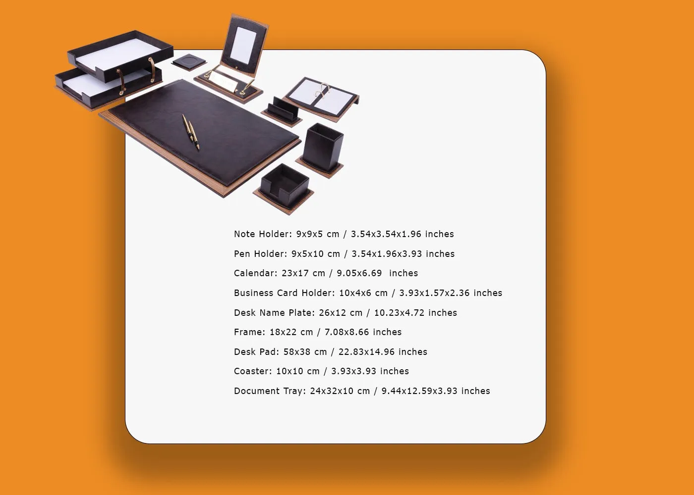 MOOG Luxury Desk Set - Double Document Tray- Green - 13 PCS