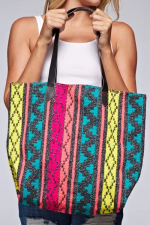 Multi Colored Tapestry Tote Bag
