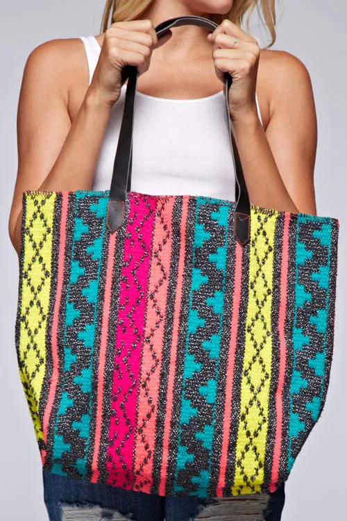 Multi Colored Tapestry Tote Bag
