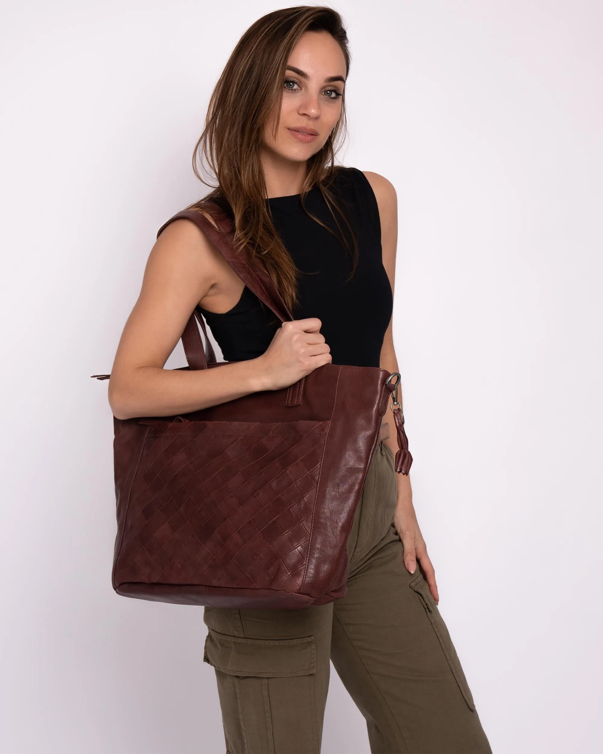 Muskens | Large Leather Tote Bag