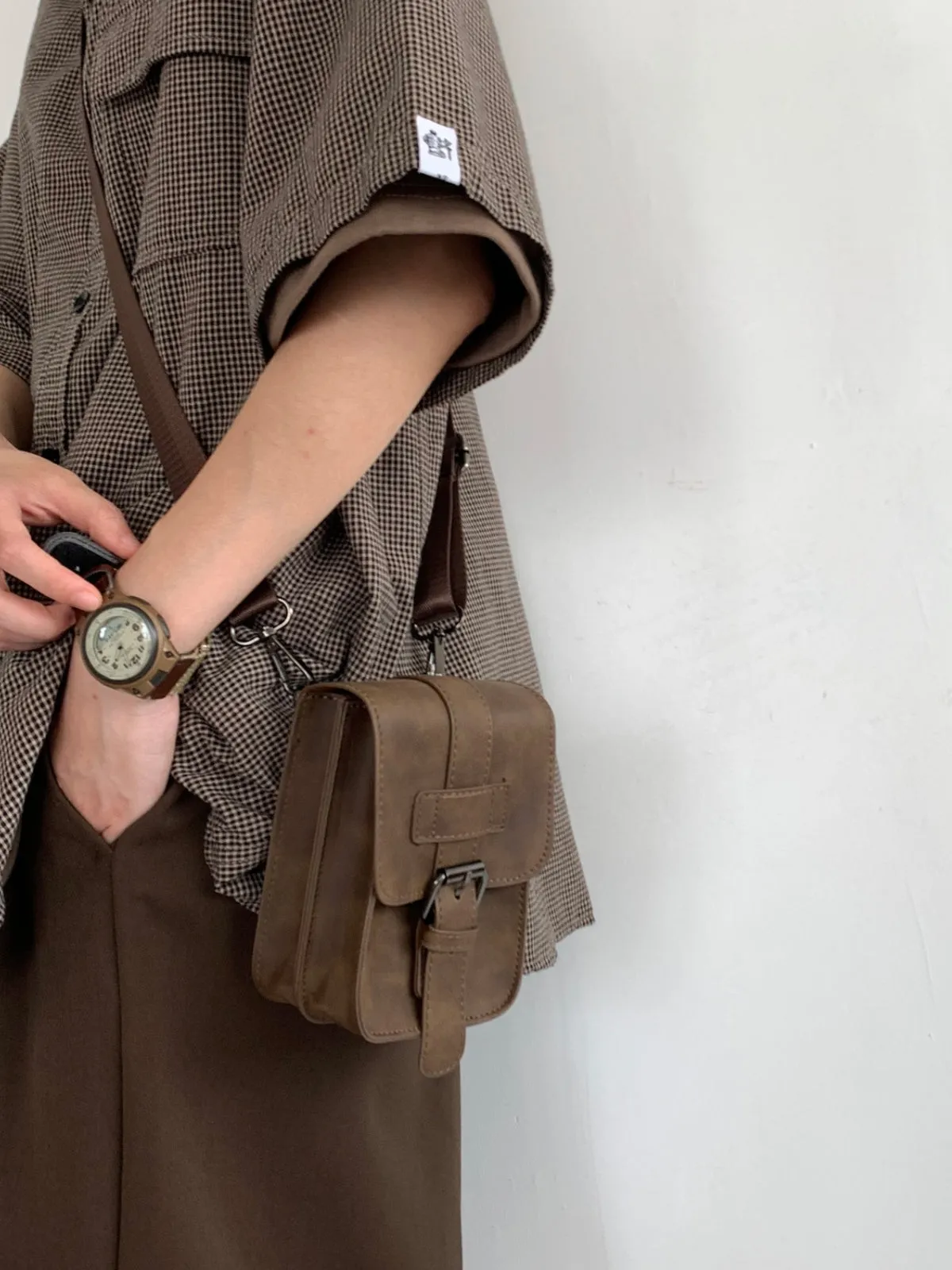 MV Japanese Retro Small Leather Waist Bag